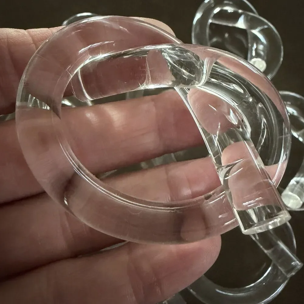 16 Vtg Dorothy Thorpe? Lucite Pretzel Napkin Rings Mid Century Modern MCM